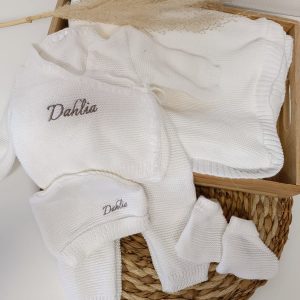 Mes calins de coton en Laine BLANC: mon coffret unisexe